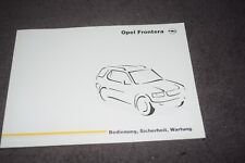 Operating Instructions Manual Opel Frontera B 1998 Mint/Unused