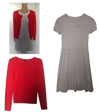 ROBE ZARA T.S+  GILET H&M TAILLE X S 