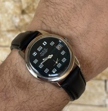 Montre Vintage Années 60 Mod Ancre 15 Rubis Manaul Wind Bleu Art Déco Homme...