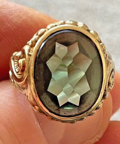 Bague chevaliere ancienne avec - bague,