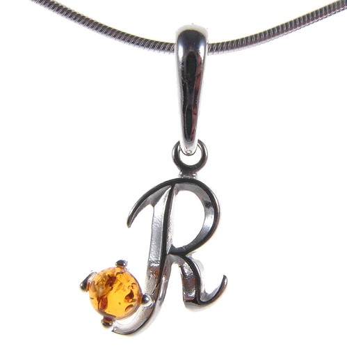 Pendentif femme ambre argent - pendentif,