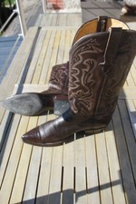 Boots Western STALLION santiags tout cuir  taille US 8D (41 )