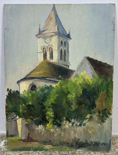 Ancienne huile sur panneau - , xxe