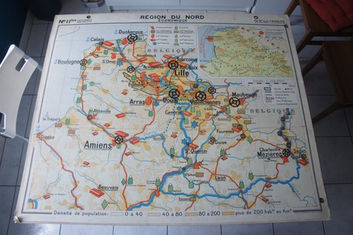 Ancienne carte scolaire murale - carte,