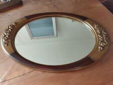 Oval mirror Art Deco 20th century decor pink wood
