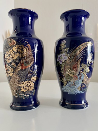 Paire vases porcelaine - vases,