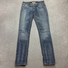 Levis 571 Jeans Adult 28x34 Blue Denim Red Tab Medium Wash Slim Trousers Men