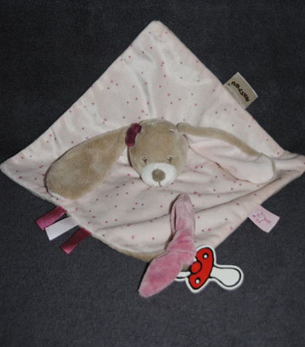 Doudou plat lapin rose - lapin,