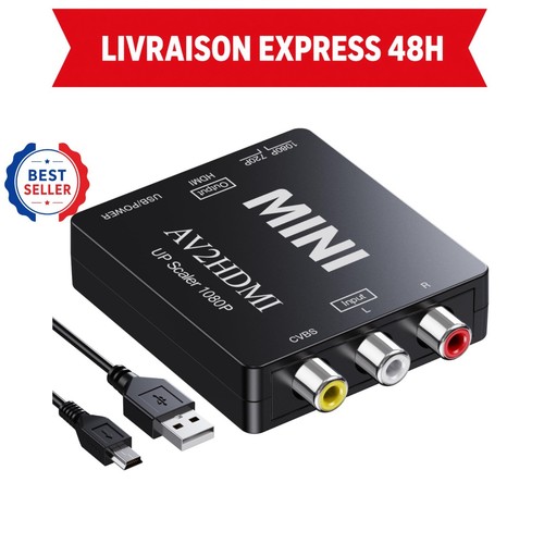 Convertisseur rca vers hdmi - convertisseur,