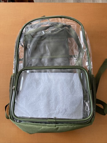 Clear backpack olive green - backpack,