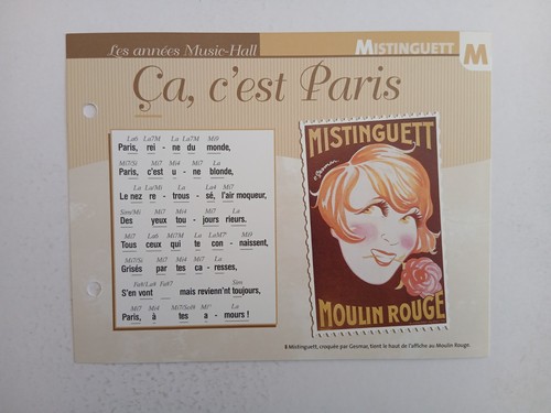 Carte fiche mistinguett - fiche,