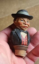 Ancien Bouchon En Bois Peint 19 Eme