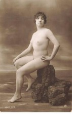 NUDE CURIOSA #FG56722 PHOTO CARD POSE MODEL WOMAN TOPLESS EROTIC EROSTICS