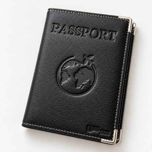 Protège passeport noir - noir, en
