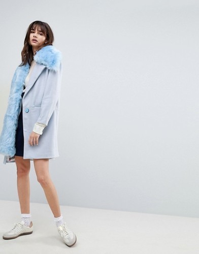 Manteau cubique bleu poudre - manteau,