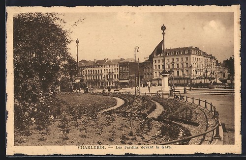 Cpa charleroi les jardins - les,