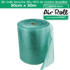 Rouleau de film bulle d'air RECYCLE largeur 50 cm x longueur 50 mètres - GREEN