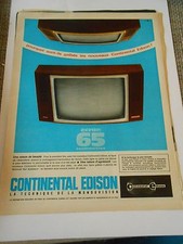 Continental Edison PUB 65cm Screen Advert Print 1966