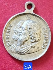 19th century - Beautiful Med. Silver 25mm - St Peter (Peter) & St Paulus (Paul) - Leo XIII
