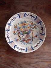 Antique Delft plate 19th century bird decorations 