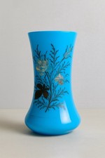 Ancien Vase En Opaline Bleu