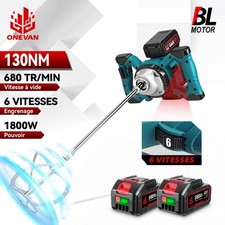 Mélangeur à béton Bétonnière électrique 1800W Mélangeur à palettes 6 vitesses