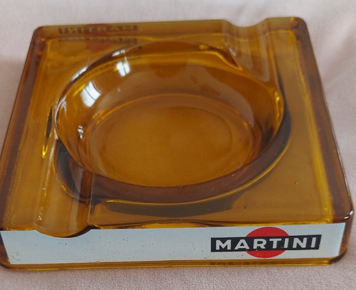 Cendrier martini verre ambré - verre,
