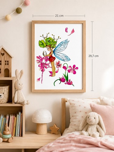 Affiche fée fleurs rosalie - fée, a4