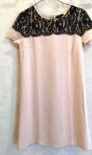 Robe tunique rose dentelle noire T36 H&M  (2106025)