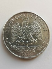 REPUBLICA MEXICANA UN PESO 1827 ZsH BALANCE LARGE SILVER COIN 
