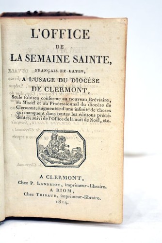 Livre ancien office - de, la