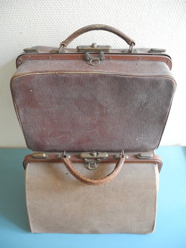 Anciens sacs cuir tissu - anciens,
