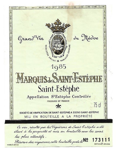 Etiquette vin marquis - marquis, de