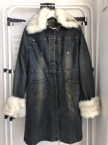 Manteau jean avec - fourrure,