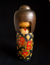 Japanese Old Sosaku Kokeshi Doll 30.4cm(12") : signed Kyoho Aramaki