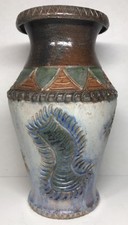 Rare stoneware vase signed J. Guyaux BOUFFIOULX H 24 D 14 cm