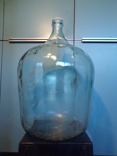 Ancien bonbonne verre soufflé - ancien, verre-soufflé