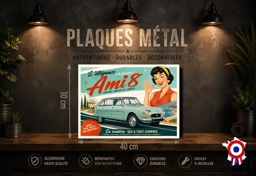 Plaque métal vintage citroën - métal,
