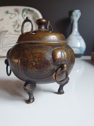 Vase bronze chine encens - bronze,