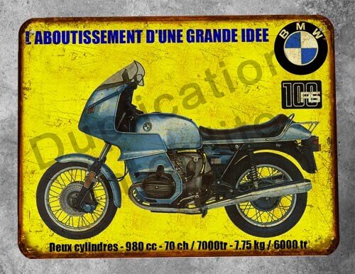 Plaque metal vintage bmw - metal,