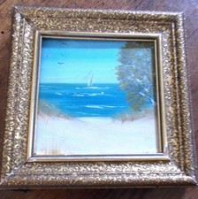 Petite marine sur bois- 20ème