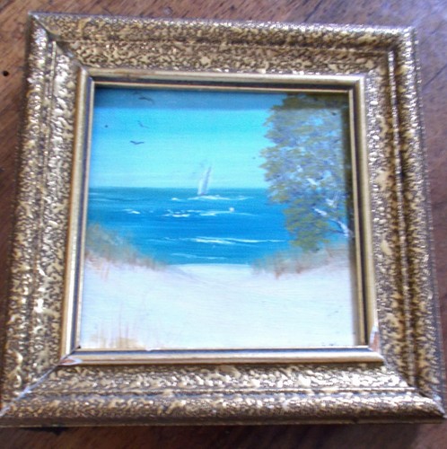 Petite marine sur bois 20ème - sur,