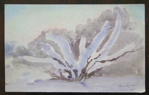 Paysage hiver avec - avec, neige