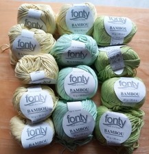 13 pelotes 100 % Viscose De Bambou Fonty Pour Crochet Tricot Verts Assortis 