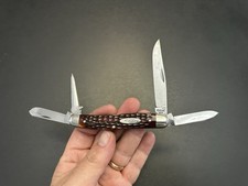 Vintage 1940-64, Case XX 64047 P Farmer's Stockman, Red Bone Pocket Knife - USA