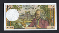 BANQUE DE FRANCE 10 FRANCS VOLTAIRE 1/6/1972 P-147c
