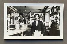 OLD PHOTO server bar café indoor counter 1950s Paris