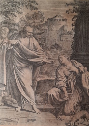 Gravure burin christ la - le,