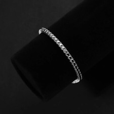 Black Moissanite Tennis Bracelet Plated 18k White Gold Bracelet For Women / Men