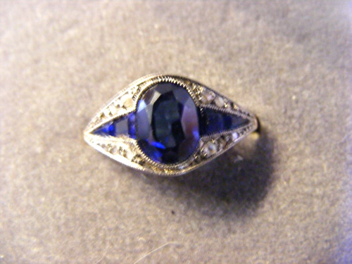 Bague art déco saphirs - saphirs, et